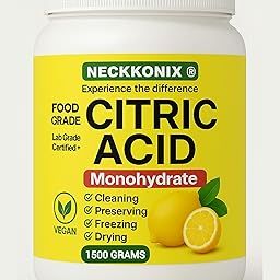 NECKKONIX Pure Citric Acid Crystals Powder | Food Grade Nimbu Sat | For Cleaning, Preserving and Flavoring Multiple Purpose Uses For Home and Kitchen - 1.5Kg-image-64