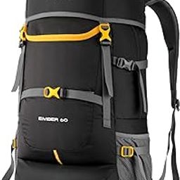 EMBER 60 L Travel Backpack Hiking Trekking Bag Camping Rucksack for Men & Women, SHK012, 3 Year Warranty, Black-image-58