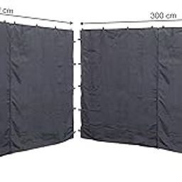 QUICK STAR 2 Side Panels with Zip 300X195Cm for Gazebo 3X3M Pavilion Sidewall Anthracite RAL 7012-picture-17