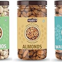 Granny’s Dryfruits Premium Nutmix Combo Pack 450 gram | Almonds,Pistachios, Walnut (150g Each) | High Protein Healthy Snacks | Gluten-Free | Natural Dry Fruits Mix | badam pista akhrot |-image-39