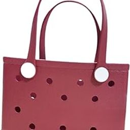 ™ Washable Tote Bag Handbag Travel Bag Open Hole Tote Bag Beach Handbag with Holes Burgundy | Womens Handbags & Bags-image-2