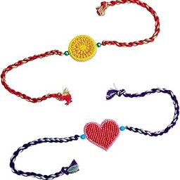 Handcrafted Beaded Rakhi Combo – Set of 2 (Traditional Thread Rakhi for Raksha Bandhan)-25