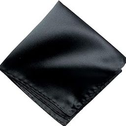 Satin Pocket Square for Men, Wedding Handkerchief for Suits, Blazers & Tuxedo Men's Pocket Square (Space Black)-image-19