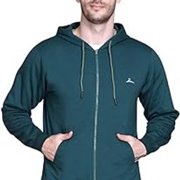Men Hooded Sweatshirt Zip Kangaroo Pocket Stylish Solid Winter wear Hoodies-image-34