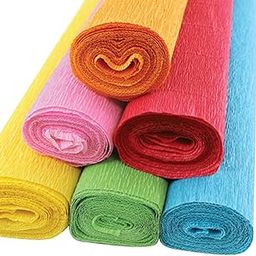 Just Flowers® Premium Crepe Paper Rolls - 8ft Length/20in Width (6pcs, Color Fiesta)-3