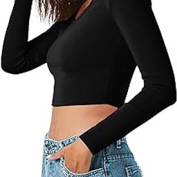 PUERY Black Cotton Women's Comfy Stylish Long Full Sleeves Scoop Neck Readymade Saree Blouse Women-image-91