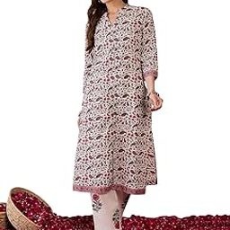 Women's Straight Pure Cotton Paisley Printed Kurta & Pant Set (IESTR10051)-picture-47