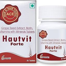 Hautvit Forte Supplement with Biotin, Iron & Zinc Immunity Booster For Hair Health, Glowing Skin, Brittle and Discolored Nails For Men & Women - 30 Tabs-image-44