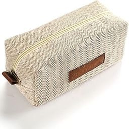 Striped 10 Cms Cosmetic Pouch(M_Cream)-image-89