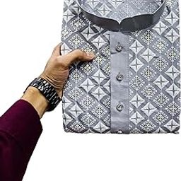 Men's Sequince Embroidered Silk Only Slim Fit Kurta for Men-image-43