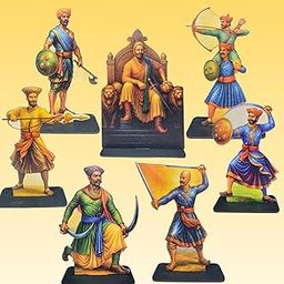 Digi Arts Shivaji Maharaj & Mavle Standee Set | MDF 12-Inch Shivaji with 6 Mavle Warrior Cutouts (8-Inch) | Wooden Decorative Figurines for Ganpati, Mandap, Theme & History Projects (Set of 7)-image-106