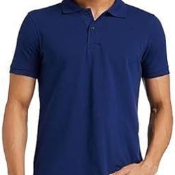 Men Navy Blue Solid Polo Collar T-Shirt Half Sleeves | Plain-Regular Fit.-picture-6