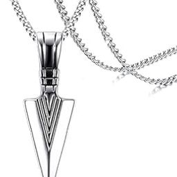 Men's Fashion Jewellery Solid Cool Spear Point Arrowhead Pendant Necklace With Chain For Boys Men Men's Necklace Jewelry-Gift for Him Chain Men Boys-image-97