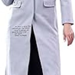 Women's Longline Tailored Sleek & Sophisticated Layering Piece Coat (Grey,S)-27