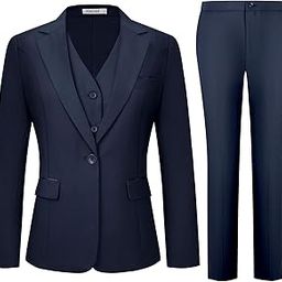 Women's 3 Piece Suit Lady Business Casual Office One Button Slim Fit Blazer Jacket Vest Pants Set-picture-50