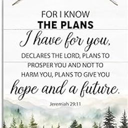 Christian Decor, Rustic Hanging Wood Plaque Sign, Wooden Bible Verse Wall Art, Farmhouse Home Wall Decor, Religious Artwork, Jeremiah 29:11 Sign - For I Know The Plans I Have for You-image-9