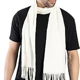 manra Mens 100% Acro Wool Soft and Warm Plain Solid Muffler for Winter Season-picture-26