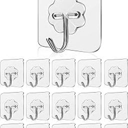 Amazon Brand - Umi Adhesive Hooks for Wall Without Drilling (Pack of 20) - Wall Hangings Hooks, Wall Hanger for Clothes, Kitchen Accessories Items, Clips, Sticker for Cloth Hangers, Photo Frames Hooks-32