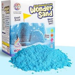 Ratna's Wonder Sand 500 Grams for Kids - Smooth Non-Sticky Blue Sand with Big Mould for Indoor Beach Fun and Relaxation(Blue 500 Grams), ONE Big Mould Inside (Without Tray)-26