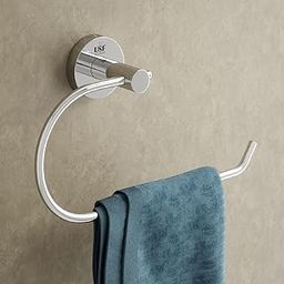 U-S-F BATH ACCESSORIES Towel Hanger for Wash Basin, 304 Stainless Steel Napkin Holder for Bathroom, Hand Towel Hanger, Towel Holder in Bathroom, Towel Ring Bathroom Accessories (Chrome) 1 Piece-image-31