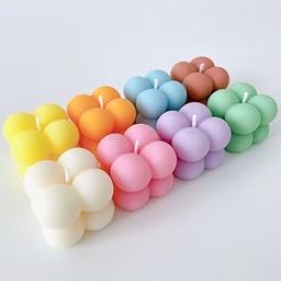 Decorative Bubble Candles, Pastel Rainbow Colours, Scented Baby Fragrance Set of 8-image-42
