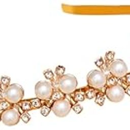 Designer Sparkling Pearl Gold-Plated Celebrity Wedding Party Headband Hair Accessories Hairband Mathapatti Jewellery for Women and Girls-image-81