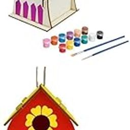 MERISHOPP 2X DIY Bird House Unpainted Build Paint Hanging Wooden Birdhouse Set|Home & Garden|Yard, Garden & Outdoor Living|Bird & Wildlife Accessories|Birdhouses-image-32