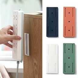 LEXSO Power Strip Holder||Wall Mounted Self Adhesive Power Strip Holder Self Adhesive Desktop Socket Fixer, Power Strip Holder Wall Mount Plug Fixer-23