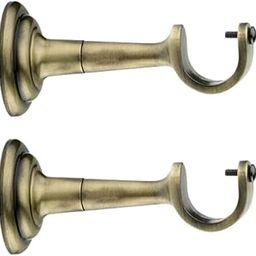 Rkoing® Elegant Antique Finish Curtain Support for Bracket Parda Holder Window Rod Support Fittings (Pack of 2, Gold)-image-23