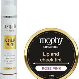 Mophy DD Cream (BB+CC) Sun Protection Broad Spectrum-SPF 30 & Lip Chick Tint (2 Items in the set) (DD Cream + Rose Pink Lip & Chick Tint)-37