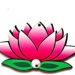 Craft Shop India 3X2.2 Inches Printed Pink Lotus MDF Cutout for Wall Decoration Hanging, Diwali, Dussehra, Wedding, Festival, Toran, Gift Packaging, DIY Art & Craft (24)-image-18