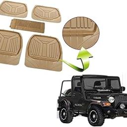 Kozdiko Heavy Duty Beige Color 3G Beige Rubber Mats Set of 5 Pcs for Mahindra TUV 300-image-99
