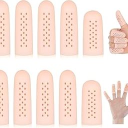 TecoKart® Silicone Finger Protectors - Soft & Flexible Finger Cots, Breathable & Stretchable Finger Gloves for Kitchen Use, Moisturizes Skin & Speeds Healing, 10pcs Finger Covers, Ideal for Injured Fingers & Daily Protection-image-44