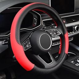 CARIZO ComfyGrip Steering Wheel Cover Black & Red, Antislip Grip, Odourless Material, Sporty Premium Look, Compatible with Skoda Kylaq (2024-25)-image-67