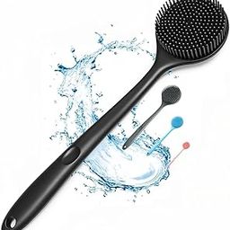 Teneza Silicone Back Scrubber For Bathing | Body Cleaning Brush For Men & Women | Shower Brush | Body Scrubber | Soft Silicone Bath | Body Scrubber For Men | Loofah For Bathing For Women (Black, Pack Of 1)-image-60