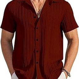 Men's Casual Button Down Shirts Short Sleeve Cotton Linen Shirt Fashion Textured Beach, Casual Shirt for Men|| Shirt for Men|| Men Stylish Shirt-image-43
