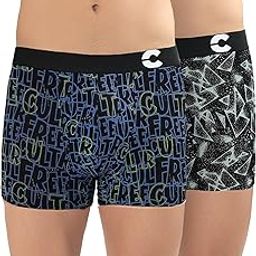 freecultr Men’s Cotton Stretch Printed Trunks | Soft Breathable Innerwear with Stylish Logo Waistband | Comfort Fit Trunks for Everyday Wear-picture-2