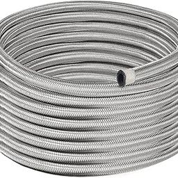 EVIL ENERGY 10AN Fuel Line, AN10 10ft CPE Nylon Braided Fuel Hose, Silver-image-67