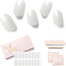 Cannagenix 16 PCS Cured Gel Nail Strips Real Nail Polish Strips Wraps Long Lasting Waterproof Gel Nail Polish Wraps Full Wrap Gel Nail Art Stickers UV/LED Lamp Required (02 (White Pearl Glazed))-image-9