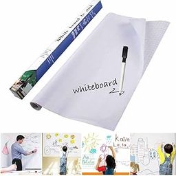 TGOPIT Whiteboard Paper Sticker Roll, DIY Self-Adhesive Dry Erase Paper Film, 100 * 45 CM with 1 Color Water-Based Pens, Chalkboard Wallpaper for Home Office-picture-14