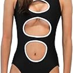 Cut-Out One Piece Black Slim Bikini | Fresh and Swimsuit Design-image-55