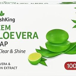 AyushKing Neem Aloe Vera Soap with Lemon Extract, Oil Clear and Shine, 100g(Pack Off-1)-6