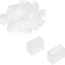 Ubervia 50pcs Silicone Plug Fit 3528 8mm Wide LED Tube Strip Light End Cap Cover White-image-60