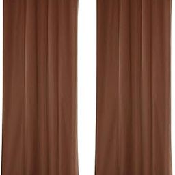 VELURA 2pcs Indoor Outdoor Curtains Protect Patio Pergola Drape Coffee_54x96inch|2 Pieces Blackout Curtains| Curtains Drapes & Valances| Window Treatments & Hardware-image-5