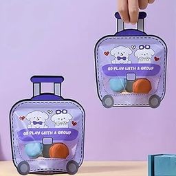 SATYAM KRAFT 20 Pcs Trolley Shaped Ziplock Goodie Hand Box for Gifting, Birthday Return Gifts, Party Favor, Cookie Pouches, Kids Treat , Chocolate and Dry Fruit Packing, Candy, Cute Storage Box for Festival, Baby Shower, and Theme Party (Purple)-image-93