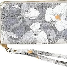 Women's Zip-Around Wallet with Flower Pattern, Card and Coin Holder(STYLE-07)-image-85