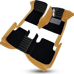 Urbanlifestylers | 9D Exclusive Foot Mat | Waterproof | Anti-Slip | PU Leather | Full Coverage | All Weather | Custom Fitted | Car Mats | Compatible with Honda City 2015 - Black Mango-Yellow-image-32