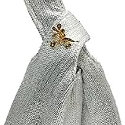Ethnic Handbags for Women Sequin work artisan potli bags Handcrafted Self Design (Silver)-image-84
