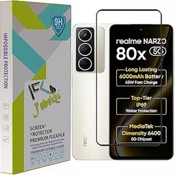 FabeKee Tempered Glass Screen Protector Compatible For Realme Narzo 80x (6.72 Inch) Black Cellphone With Edge To Edge Coverage And Easy Installation Kit-8