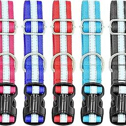 Buraq 5 Pcs Reflective Dog Collar, Feautures with Adjustable & Durable, Nylon Dog Belt, Heavy Metal D Ring & Strong Buckle, for Dogs (Multicolor)-15